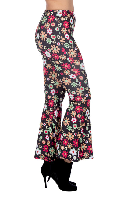 Wilbers & Wilbers Hippiebroek Zwart met bloemen Dames