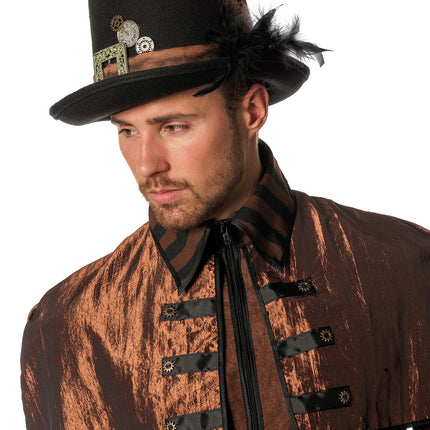 Wilbers & Wilbers Hoed Steampunk Met Veren