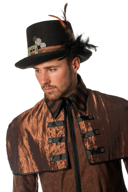 Wilbers & Wilbers Hoed Steampunk Met Veren