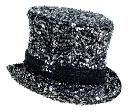 Wilbers & Wilbers Hoge Hoed Luxe Pailletten Zilver