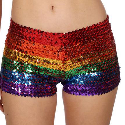 Wilbers & Wilbers Hotpants pailletten Regenboog