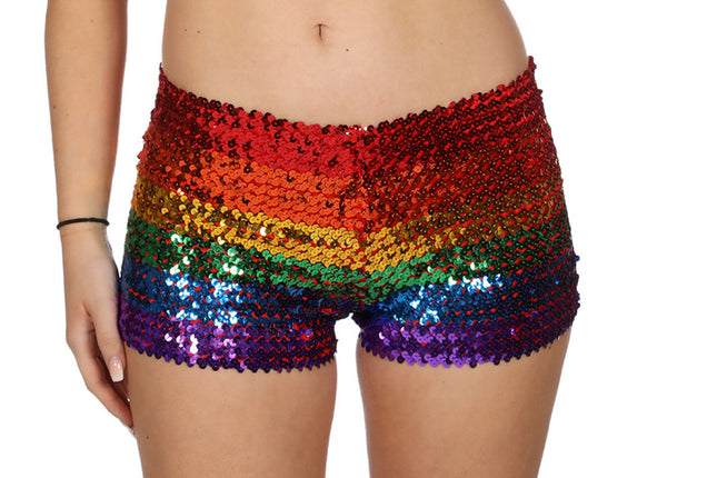 Wilbers & Wilbers Hotpants pailletten Regenboog