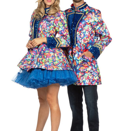 Wilbers & Wilbers Luxe Carnavalsjas Abstract Cobalt Heren