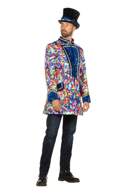 Wilbers & Wilbers Luxe Carnavalsjas Abstract Cobalt Heren