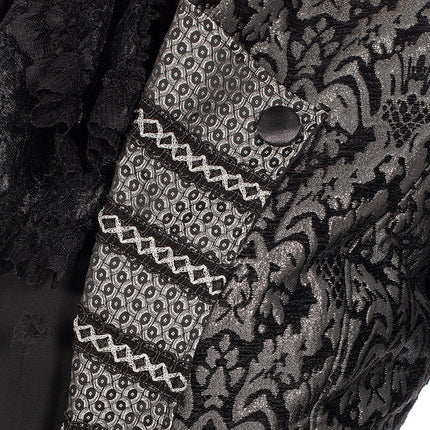 Wilbers & Wilbers Luxe carnavalsjas Brokaat Zwart Zilver Dames