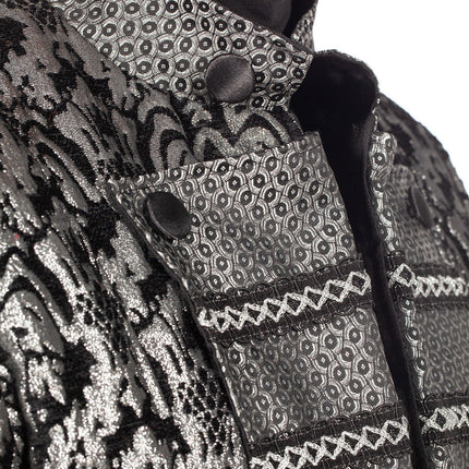 Wilbers & Wilbers Luxe carnavalsjas Brokaat Zwart Zilver Heren