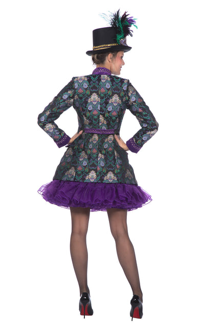 Wilbers & Wilbers Luxe carnavalsjas dames groen/paars