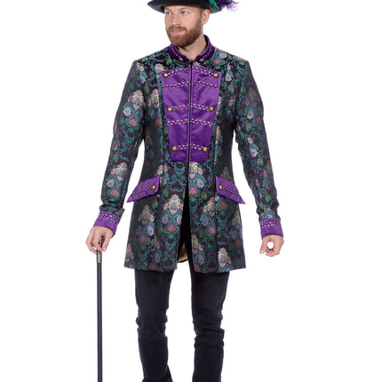 Wilbers & Wilbers Luxe carnavalsjas heren groen/paars