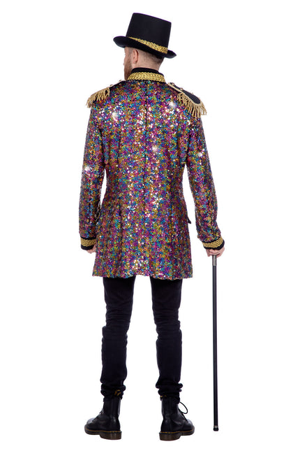 Wilbers & Wilbers Luxe carnavalsjas heren pailletten multicolour