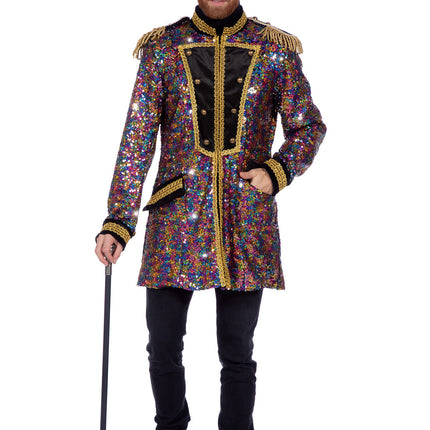 Wilbers & Wilbers Luxe carnavalsjas heren pailletten multicolour