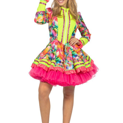 Wilbers & Wilbers Luxe Carnavalsjas Klavers Neon Roze Dames