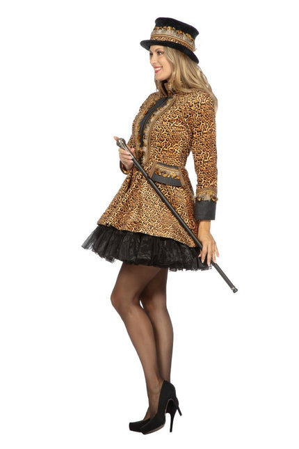 Wilbers & Wilbers Luxe Carnavalsjas Luipaard Met Veren Dames