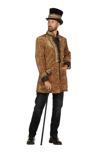 Wilbers & Wilbers Luxe Carnavalsjas Luipaard Met Veren Heren