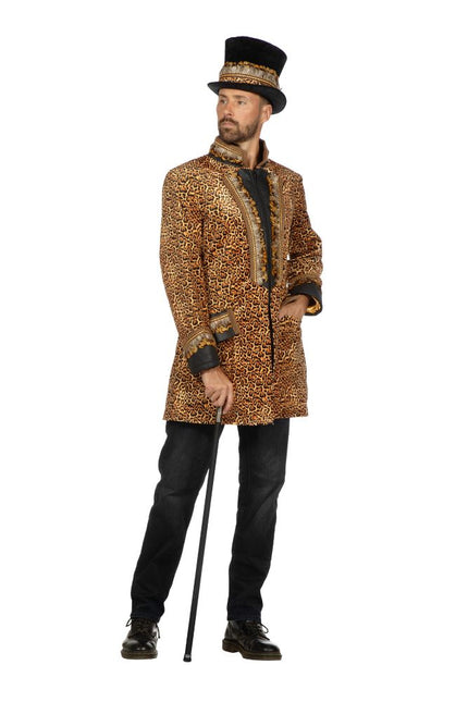 Wilbers & Wilbers Luxe Carnavalsjas Luipaard Met Veren Heren