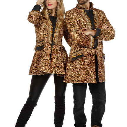 Wilbers & Wilbers Luxe Carnavalsjas Luipaard Met Veren Heren