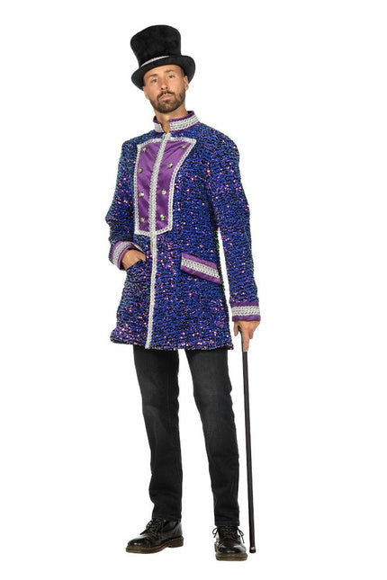 Wilbers & Wilbers Luxe Carnavalsjas Pailletten Paars Heren