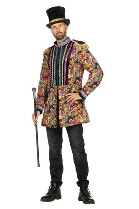 Wilbers & Wilbers Luxe Carnavalsjas Zwart Met Bloemen Heren