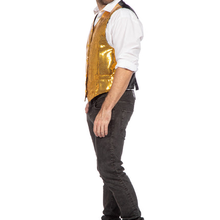 Wilbers & Wilbers Luxe Gilet Pailletten Goud Heren