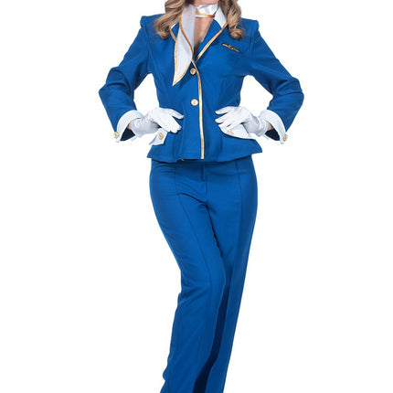 Wilbers & Wilbers Luxe Stewardess Kostuum Blauw Dames