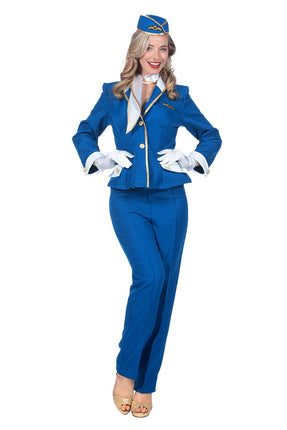 Wilbers & Wilbers Luxe Stewardess Kostuum Blauw Dames
