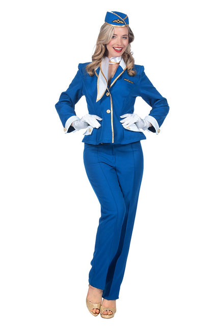 Wilbers & Wilbers Luxe Stewardess Kostuum Blauw Dames
