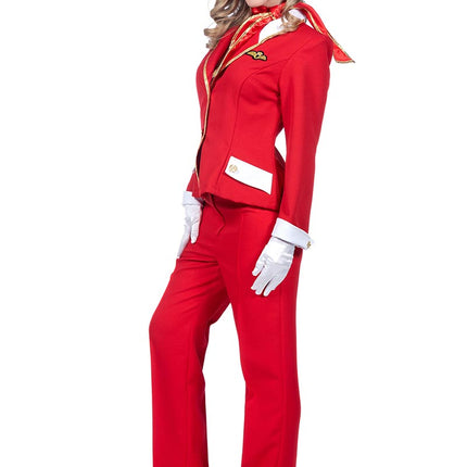 Wilbers & Wilbers Luxe Stewardess Kostuum Rood Dames
