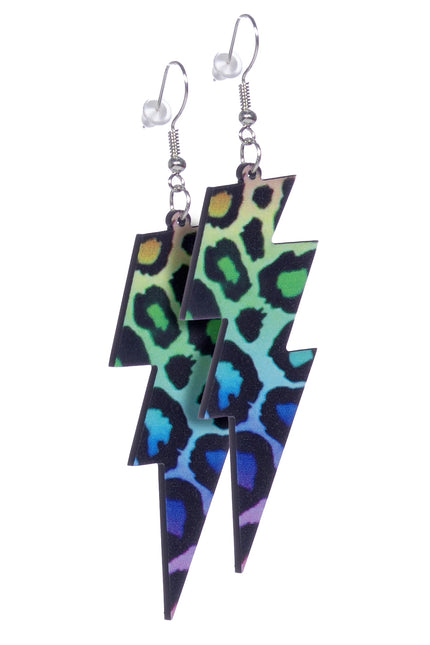 Wilbers & Wilbers Oorbellen bliksem panterprint multi