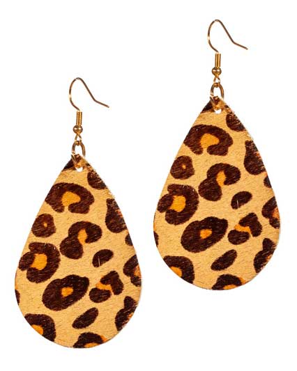 Wilbers & Wilbers Oorbellen Druppelvorm Luipaard