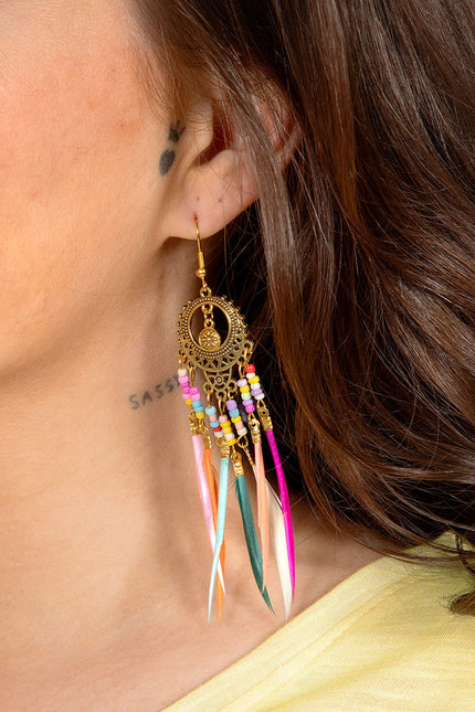 Wilbers & Wilbers Oorbellen Hippie Veertjes