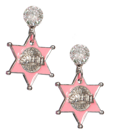 Wilbers & Wilbers Oorbellen Roze Sheriff Sterren