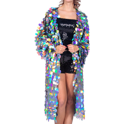 Wilbers & Wilbers Pailletten Jas Lang Zilver