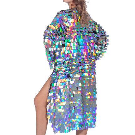 Wilbers & Wilbers Pailletten Jas Lang Zilver