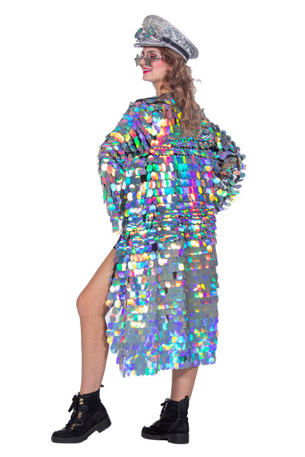 Wilbers & Wilbers Pailletten Jas Lang Zilver