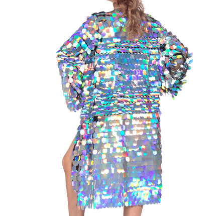 Wilbers & Wilbers Pailletten Jas Lang Zilver