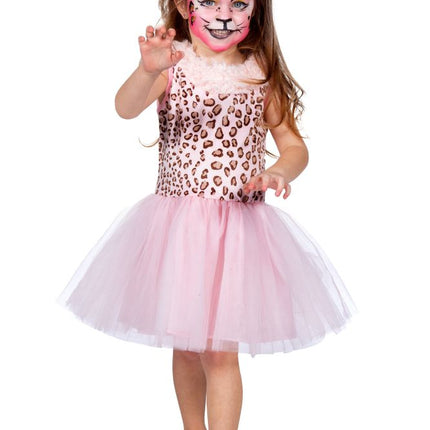 Wilbers & Wilbers Panter Jurkje Roze Met Diadeem Meisje