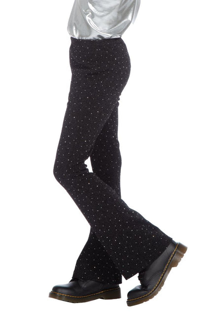 Wilbers & Wilbers Party Glitter Broek Flared Kinderen Zwart
