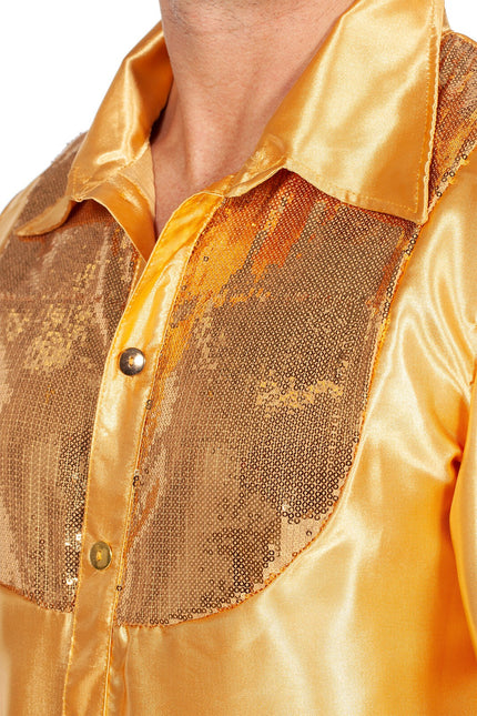 Wilbers & Wilbers Party Hemd Heren Disco Goud Deluxe