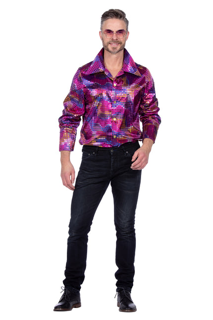 Wilbers & Wilbers Party Hemd Heren Disco Paars