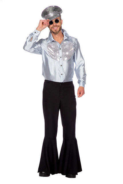 Wilbers & Wilbers Party Hemd Heren Disco Zilver Deluxe