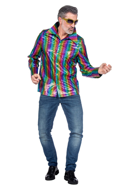 Wilbers & Wilbers Party Hemd Heren Metallic multicolor
