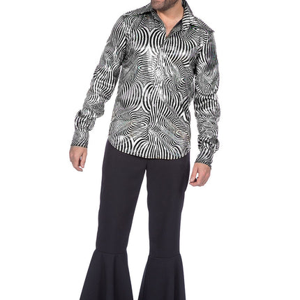 Wilbers & Wilbers Party Shirt Cirkels Heren Zilver