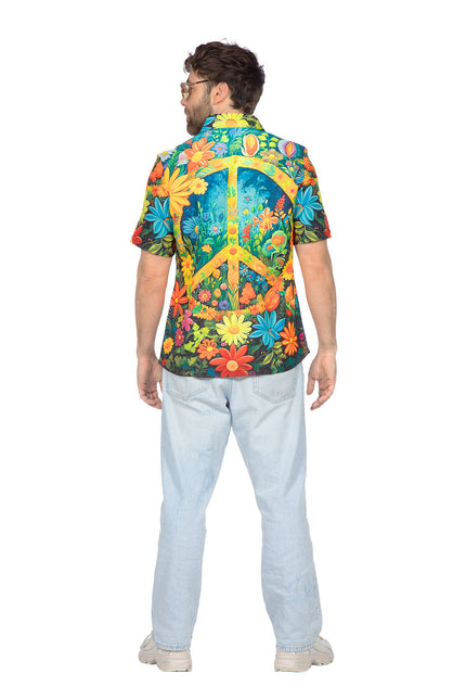Wilbers & Wilbers Party Shirt Hippie Peace En Bloemen Heren