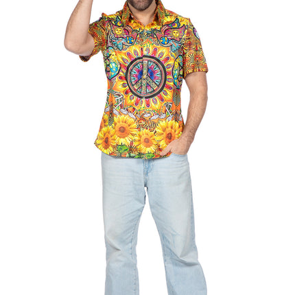 Wilbers & Wilbers Party Shirt Hippie Zonnebloem Heren
