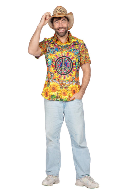 Wilbers & Wilbers Party Shirt Hippie Zonnebloem Heren