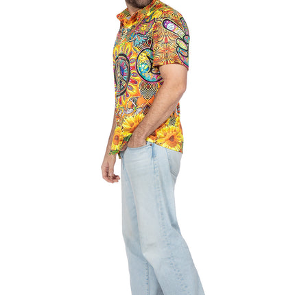 Wilbers & Wilbers Party Shirt Hippie Zonnebloem Heren