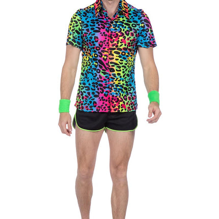 Wilbers & Wilbers Party Shirt Luipaard Neon Heren