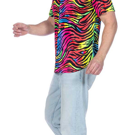 Wilbers & Wilbers Party Shirt Zebra Neon Heren