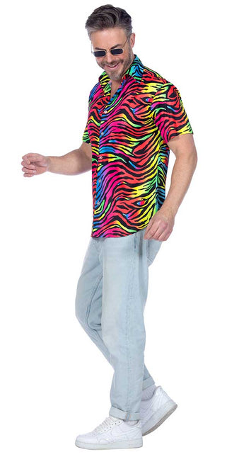 Wilbers & Wilbers Party Shirt Zebra Neon Heren