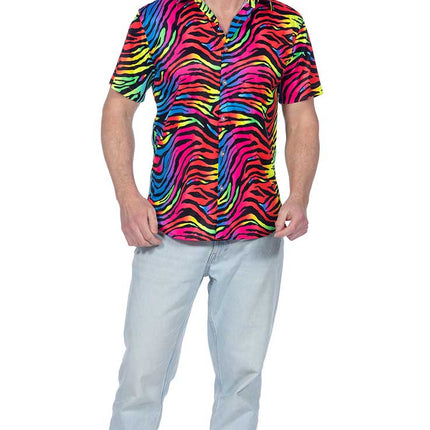 Wilbers & Wilbers Party Shirt Zebra Neon Heren