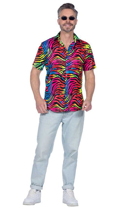 Wilbers & Wilbers Party Shirt Zebra Neon Heren